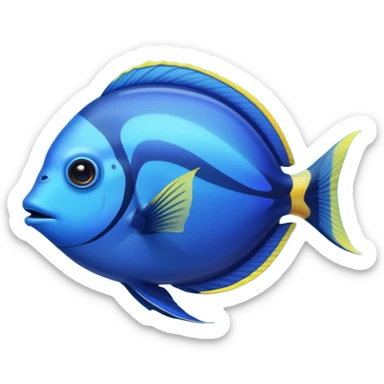 blue tang fish with aquarium sticker