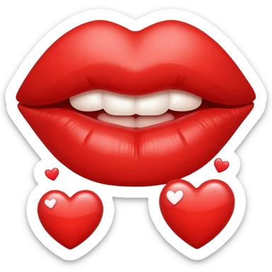 Lips and Hearts sticker