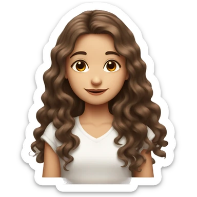 cute girl with long wavy brown hair with two rats sticker
