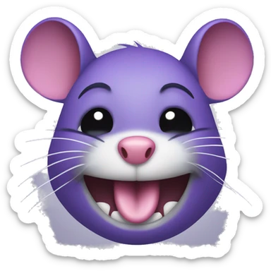 Purple rat crying with smudged mascara sticker