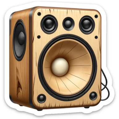 Old speaker with human teeth pouring out instead of sound. sticker