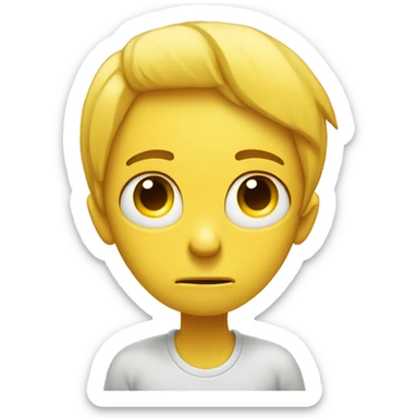 Small smile hiding a lot of pain. Struggling inside but trying to smile. hurt. Sad eyes. Simple yellow sticker