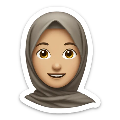 smiling girl with brown hair and hijab sticker