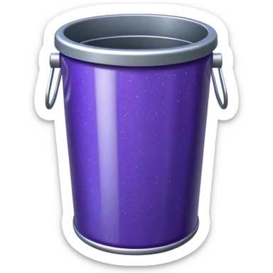 Glitter Purple and Cian  metal rubbish bin sticker