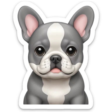 Frenchie dog grey white sticker