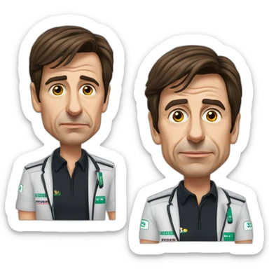 Toto Wolff avec de l’acné qui pleure sticker
