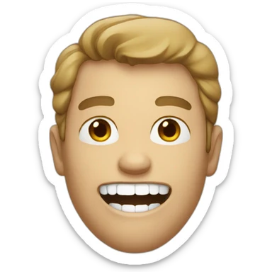 man with 1 missing tooth sticker