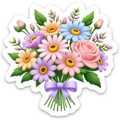 Pastel bouquet sticker