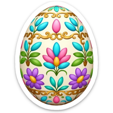 colorful easter egg with patterns sticker