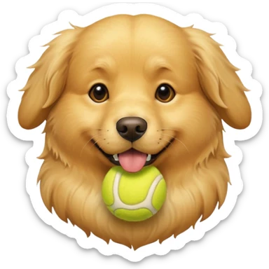 Dog with tennis ball in mouth sticker