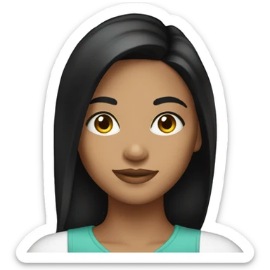 latina girl black hair sticker