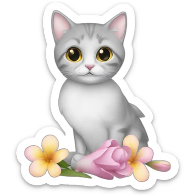 fleur chat sticker