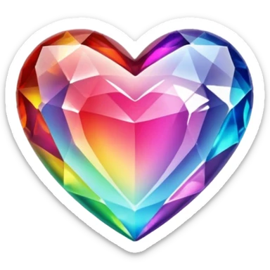 colorful crystal heart sticker