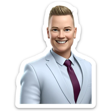 smiling boy in formal attire sticker