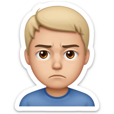 annoyed face that’s also sad sticker