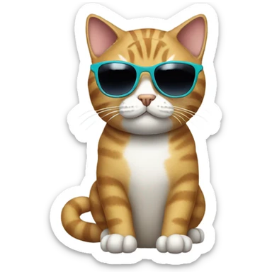Cat with sunglasses sticker