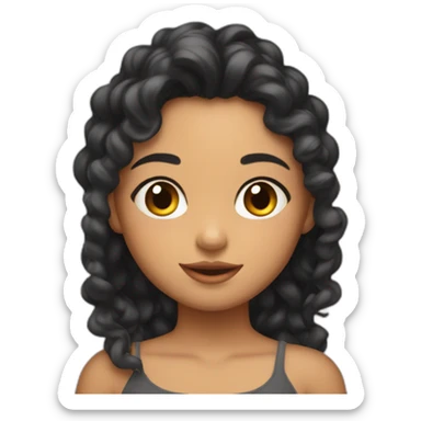 Niña morena con rizos sticker