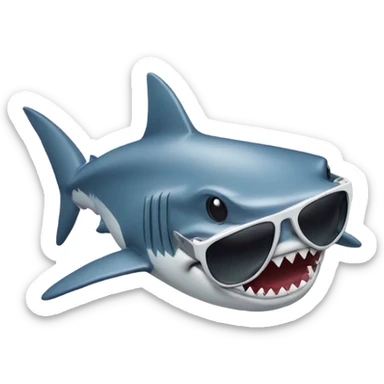 shark with sunglasses sticker