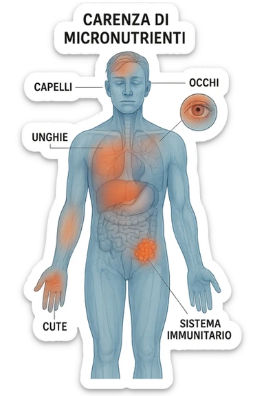corpo umano in carenza di micronutrienti in italiano sticker