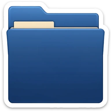 a dark blue file with blank name label on it sticker