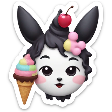 kuromi with ice cream sticker