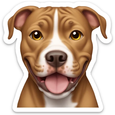 Light brown Pitbull dog smiling sticker