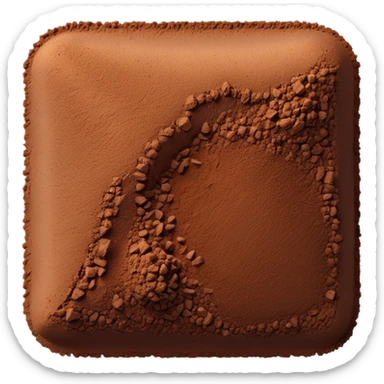 loose mound of finely ground dark brown chicory powder with soft matte texture, slightly uneven edges, gently rippled surface, light earthy grind, no scoop or jar, emoji scale, soft lighting, subtle shadows sticker