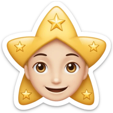starstruck emoji, wide smile, sparkling star eyes sticker