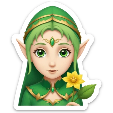 elf woth flower sticker