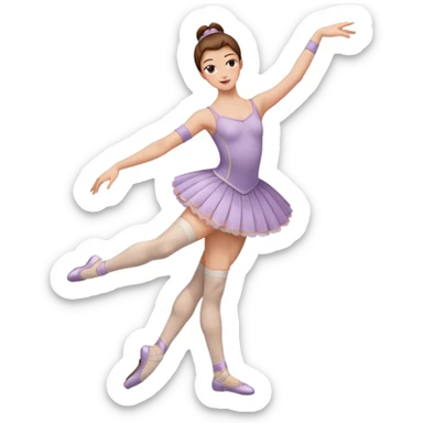 Ballet dancer in over the knee socks and brown hair sticker