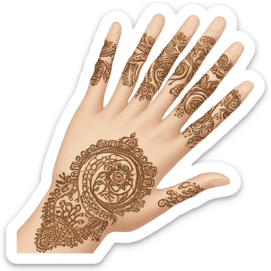 henna on hand sticker