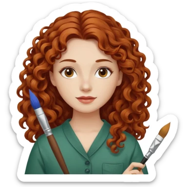 👩🏻‍🦱🎨🖌Ⓜ️ sticker
