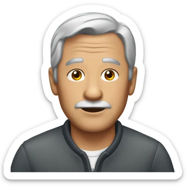 60 year old man short gray hair and no beard sticker