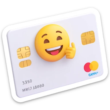 bank card, 3D Emoji style, clean white color, soft shadows and highlights, no decoration, angled view, transparent background sticker
