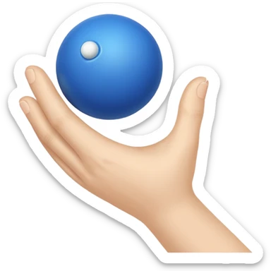 Hand hitting small blue ball  sticker