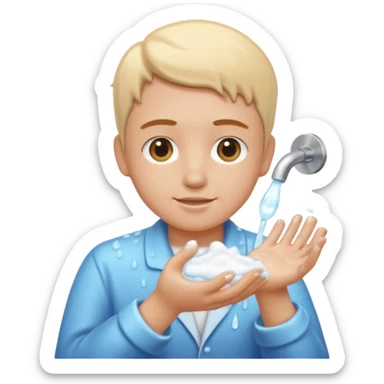 washing hands sticker