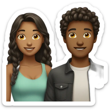 Lovely couple of teens sticker