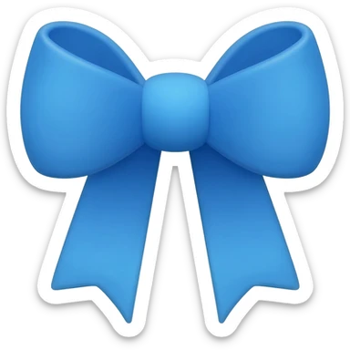 Blue bow sticker