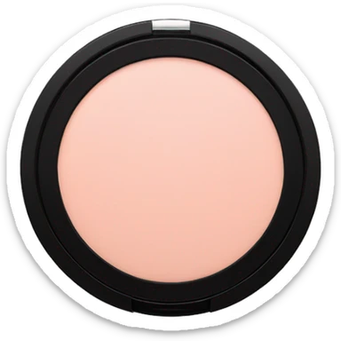 A MAC blush in a soft pink shade, housed in a round black compact with a transparent lid featuring the MAC logo. sticker