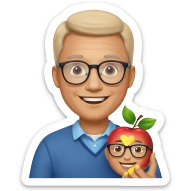 happy dad, apple emoji style, happy family sticker