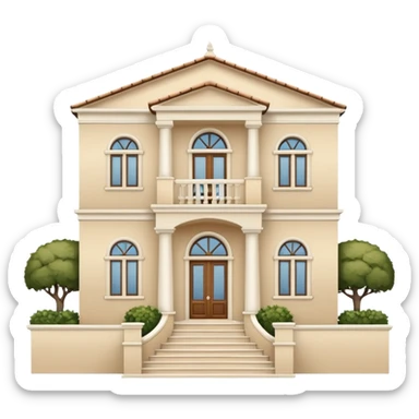 white 3 floor villa sticker
