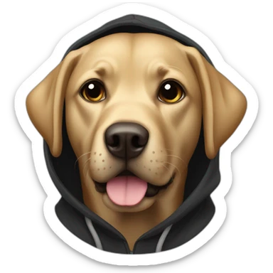 Labrador in a black hoodie sticker