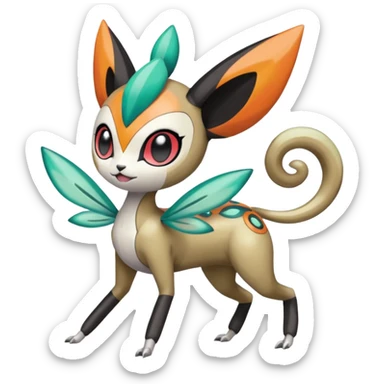 Meloetta-Spinomon-Trico-Pokémon-Fakémon-fusion-hybrid-creature sticker