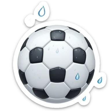 Soccer ball with rain in background  sticker