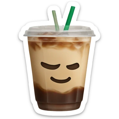 Starbuck ice coffee with ice cubes sticker