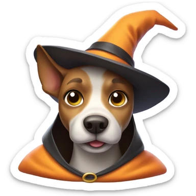 A witch dog  sticker
