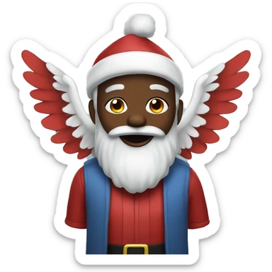 Black Santa with wings sticker