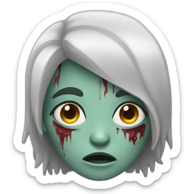 sleepy zombie woman sticker