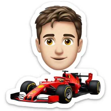 Charles Leclerc in a Ferrari  sticker