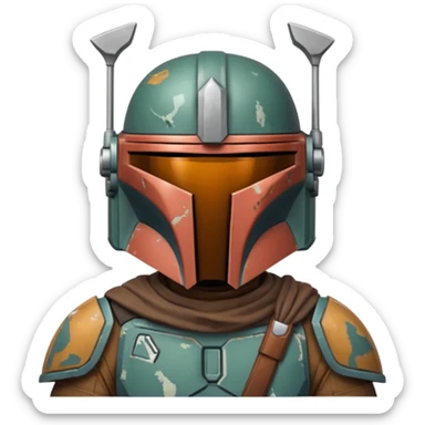 combine a stars wars mandalorian bounty hunter with my face? sticker